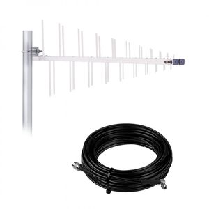 Antena Celular Fullband e Cabo Coaxial SMA 15 metros para Celular de Mesa