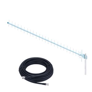 Antena Celular 700 MHz 20dBi com Cabo Coaxial 15 metros para Celular de Mesa
