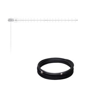 Antena Celular 850 MHz 20dBi com Cabo Coaxial 15 metros para Celular de Mesa