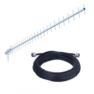 Antena Celular 700 MHz 20 dBi com Cabo Coaxial 15 metros para Repetidor