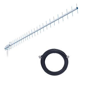 Antena Celular 700 MHz 20 dBi com Cabo RGC213 20 metros para Repetidor