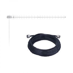 Antena Celular 850 MHz 20 dBi com Cabo Coaxial 15 metros para Repetidor