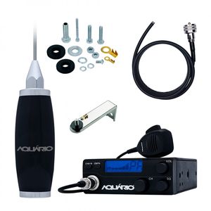 Rádio PX 40 Canais, Antena Marinox 2,70m com Cabo 5,5m e Suporte em L