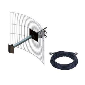 Antena Celular 2600 MHz 20dBi com Cabo Coaxial 15 metros para Repetidor