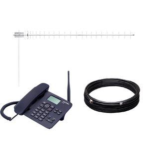 Celular Rural 2G com Antena 850MHz 20dBi e Cabo