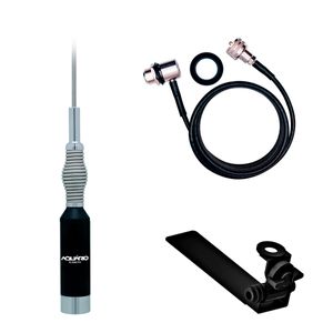 Antena Móvel 5/8 Base Mola com Suporte para Caminhonete e Cabo RGC 5,5m