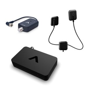 Conjunto completo de Conversor, Antena e Booster de Sinal Digital pra TV