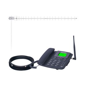 Celular Rural e 4G Wi-Fi com Antena 850 MHz 20dBi e Cabo 15 metros