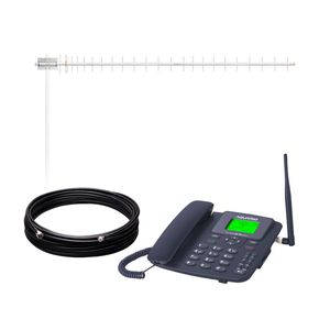 Celular Rural e 4G Wi-Fi com Antena 900 MHz 20dBi e Cabo 15 metros