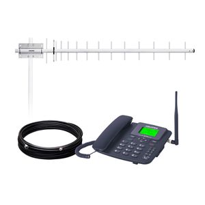 Celular Rural e 4G Wi-Fi com Antena 850 MHz 17dBi e Cabo 15 metros