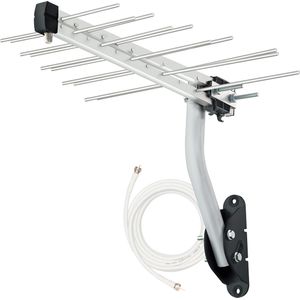 Antena Digital Log Periódica 20 Elementos com Suporte e Cabo