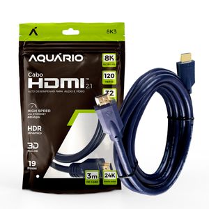 Cabo HDMI 2.1 8K com 3 metros