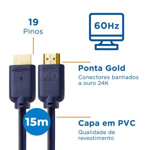 Cabo HDMI 2.0 4K de 15 metros