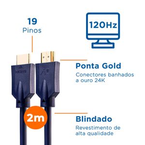 Cabo HDMI 2.1 8K com 2 metros