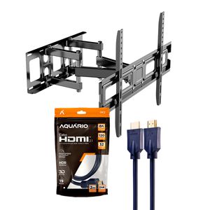 Suporte para TV Multiarticulado com Cabo HDMI 8K de 2 metros incluso