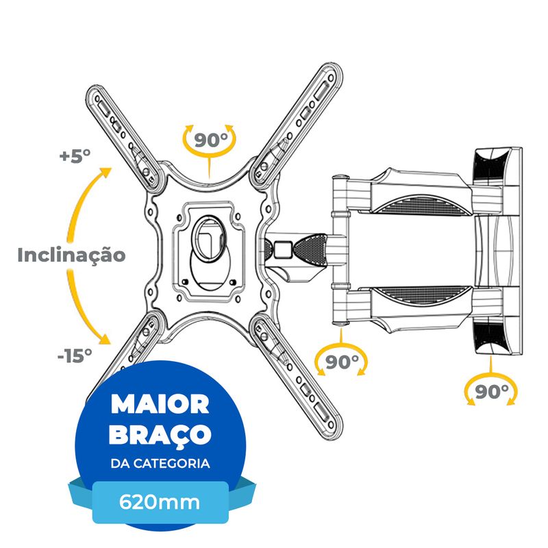 Suporte-para-TVs-Articulado-620mm-de-Braco