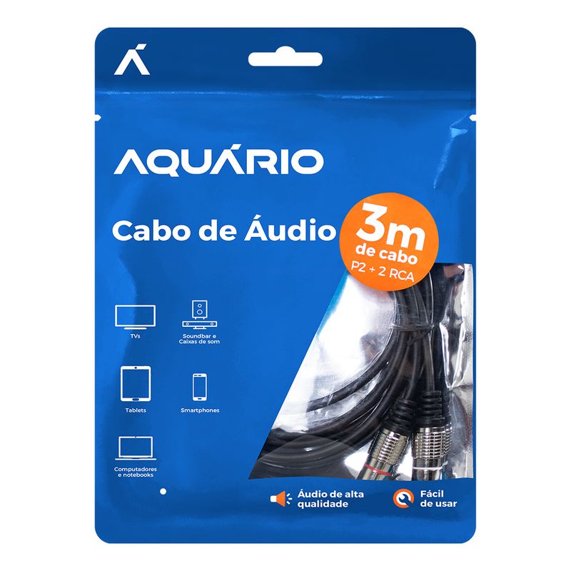 Adquira Direto Da Fabrica Seu Cabo P2 X Rca De 3m Aquário 