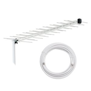 Antena TV Coletiva 40 Elementos com Cabo Coaxial 15m