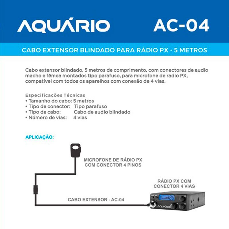 Cabo-Extensor-para-Microfone-PTT-de-4-Pinos-com-5-metros