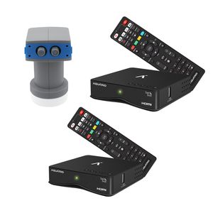 Receptor de Sinal de TV por Satélite Banda KU Com LNBF Dual Ponto