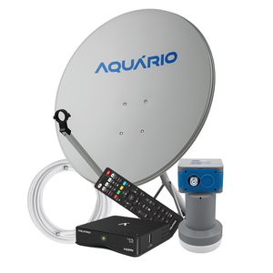 Receptor TV por Satélite completo com Antena 75cm , LNBF Multiponto e Cabo 15m