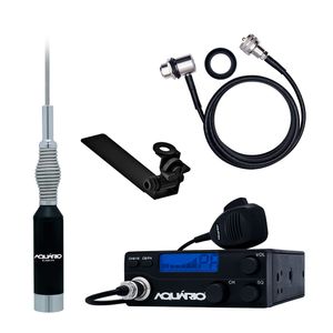 Rádio PX 40 Canais, Antena PX Bobinada com Suporte Fixação e Cabo RGC58 3,5m